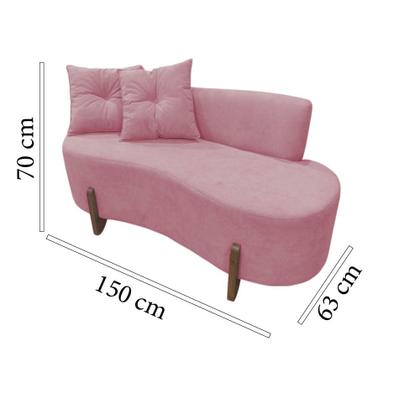 Imagem de Namoradeira Sofá Feijão Luna Orgânica Suede Rosa