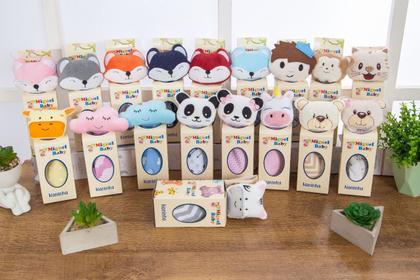 Imagem de Naninha com Bichinho de Pelúcia Panda Azul Bebê Porta Chupeta