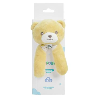 Imagem de Naninha com Prendedor Chupeta Unissex Amarelo/Urso -Pimpolho