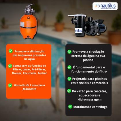 Imagem de Nautilus Conjunto Filtrante F300  Bomba Autoescorvante 220v 16.000 Litros