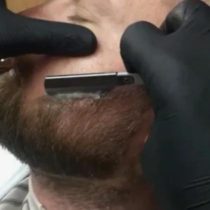 Imagem de Navalha barber estilosa ergonomica metal,