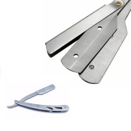 Imagem de Navalha de Barbear Profissional Aço Inox Navalhete de Acabamento Sobrancelha Barba Barbeiro