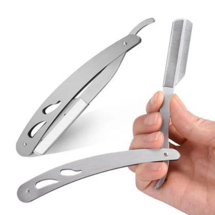 Imagem de Navalha de Barbear Profissional Aço Inox Navalhete de Acabamento Sobrancelha Barba Barbeiro