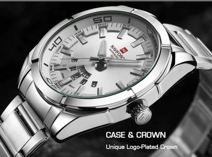 Imagem de NaviForce Relógio de Pulso sem gênero à Prova d'Água, Data, Quartzo, Completamente de Aço,