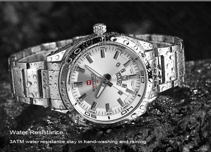 Imagem de NaviForce Relógio de Pulso sem gênero à Prova d'Água, Data, Quartzo, Completamente de Aço,