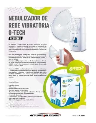 Imagem de Nebulizador Inalador Sem Fio + Cabo G-tech Nebmesh2