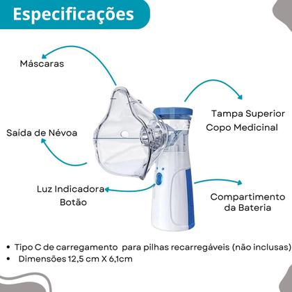 Imagem de Nebulizador silencioso ultrassônico para cuidados diários e eficazes