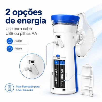 Imagem de Nebulizador Ultrassônico Portátil com Névoa Silenciosa e Ajustável para Adultos e Crianças LM