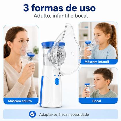 Imagem de Nebulizador Ultrassônico Portátil com Névoa Silenciosa e Ajustável para Adultos e Crianças LM
