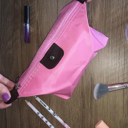 Imagem de Nécessaire Bolsa De Mão Feminina Rosa Para Viagem Maquiagem