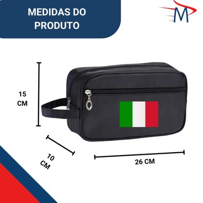 Imagem de Necessaire Bolsa Nylon Impermeável Estampa Bandeiras Países