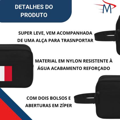 Imagem de Necessaire Bolsa Nylon Impermeável Estampa Bandeiras Países
