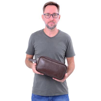 Imagem de Necessaire de Couro Grande Executiva Premium Organizador de Viagem