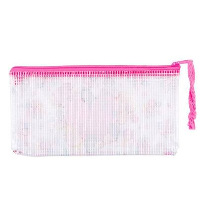 Imagem de Necessaire Estojo Transparente Coração Princesas 11.5x21cm - Disney