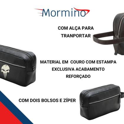 Imagem de Nécessaire Executiva Masculina Premium Preta Com Estampas
