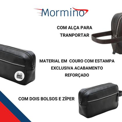 Imagem de Nécessaire Executiva Masculina Premium Preta Com Estampas