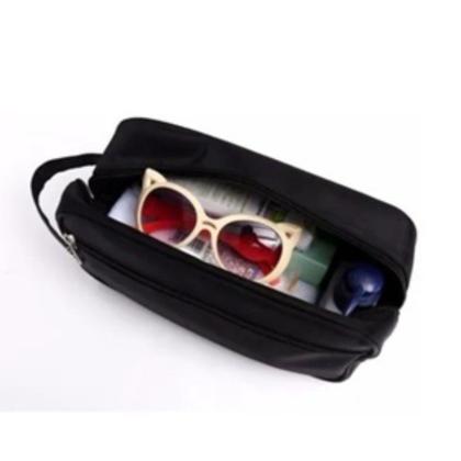 Imagem de Necessaire Feminina Masculina Casual Com Alça Lateral Organizador Prática Mala Viagem Couro