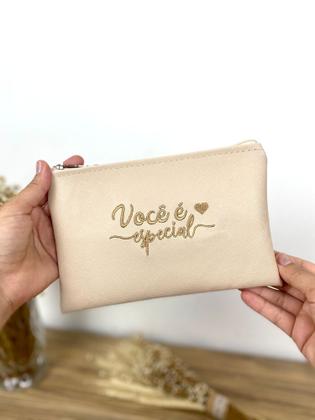 Imagem de Necessaire feminina para maquigem, kit de higiene, viagem tipo carteira