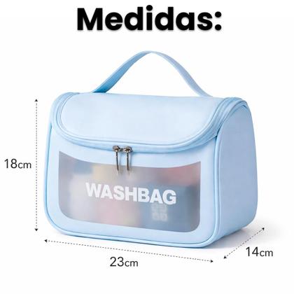 Imagem de Necessaire Feminina Preta Prática e Espaçosa para Viagens e Organização Pessoal