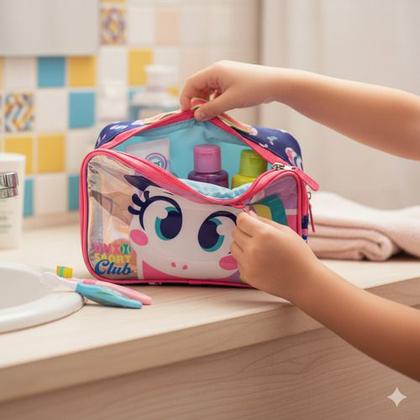 Imagem de Necessaire Grande Organizador Viagem Unicórnio Tennis Puket Azul-marinho Uni Tennis