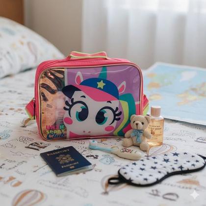 Imagem de Necessaire Grande Organizador Viagem Unicórnio Tennis Puket Azul-marinho Uni Tennis