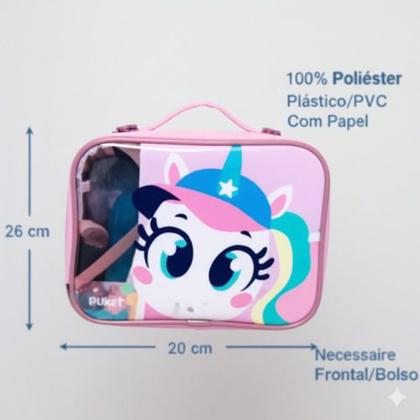 Imagem de Necessaire Grande Organizador Viagem Unicórnio Tennis Puket Azul-marinho Uni Tennis