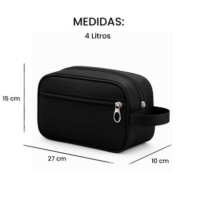 Imagem de Necessaire Impermeável Compacta de Poliéster com Zíper em Metal e Bolso Frontal Funcional