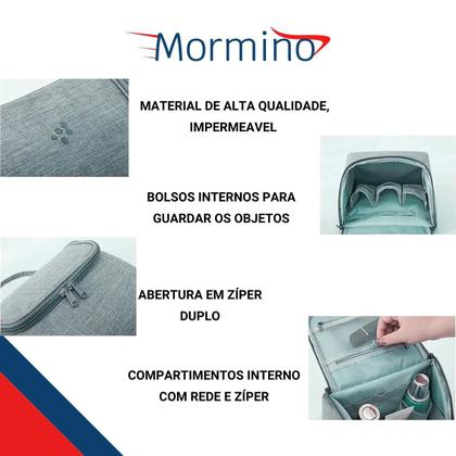 Imagem de Necessaire Masculina Feminina Viagem Mala Divisória Gancho de pendurar + ESCOVA