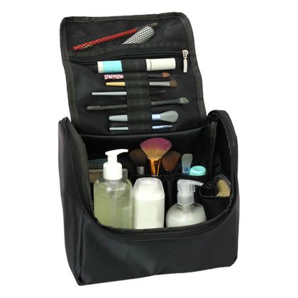 Imagem de Necessaire Para Maquiagem Ls Bolsas Preta Com 13 Divisórias Internas