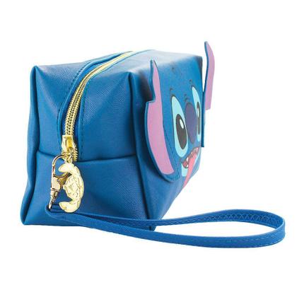 Imagem de Necessaire Retangular Azul Stitch 11x21cm Disney Produto Licenciado e Oficial