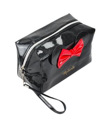 Imagem de Necessaire Retangular Preto Laço Orelhas Minnie 12x11x21cm Disney