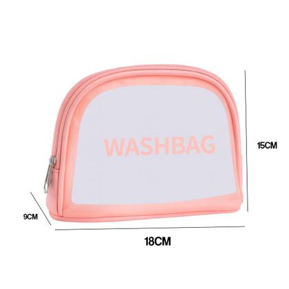 Imagem de Necessaire Transparente Maquiagem Viagem Compacta PVC Leve e Impermeável