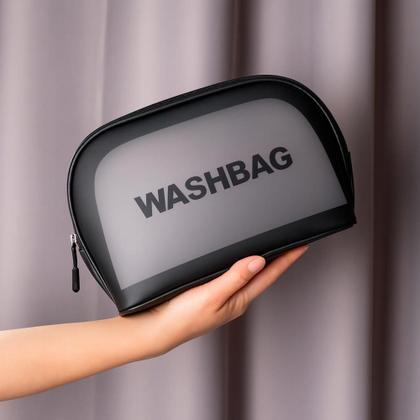 Imagem de Necessaire Transparente Maquiagem Viagem Compacta PVC Leve e Impermeável