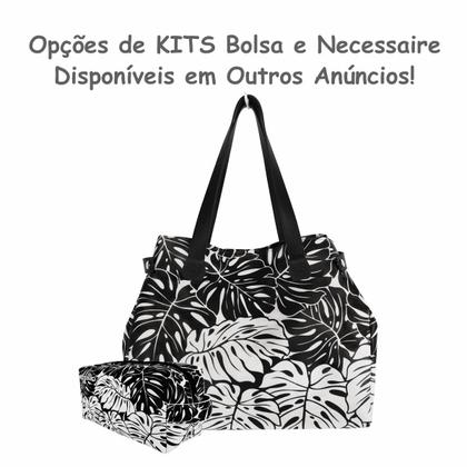 Imagem de Necessaire Tropical Feminina Folhagem Preta e Branca, Magicc