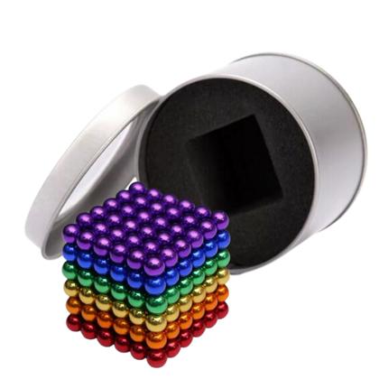 Imagem de Neocube Colorido Cubo Bolas 5mm Magnético Imã Neodímio Com Latinha Para Guardar