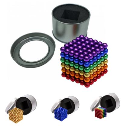 Imagem de Neocube Colorido Cubo Bolas 5mm Magnético Imã Neodímio Com Latinha Para Guardar