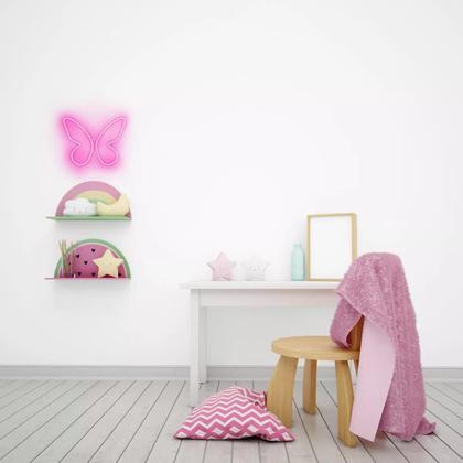 Imagem de Neon Led Borboleta Rosa decoração Quarto Festa