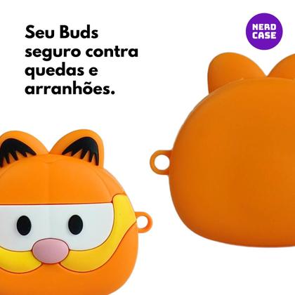 Imagem de NERDCASE, Case, Capa, Capinha Gato Preguiçoso, Silicone, Compatível com Galaxy Buds 2/Pro/Live/FE 