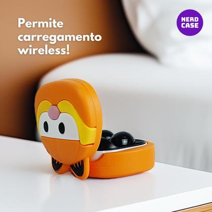 Imagem de NERDCASE, Case, Capa, Capinha Gato Preguiçoso, Silicone, Compatível com Galaxy Buds 2/Pro/Live/FE 