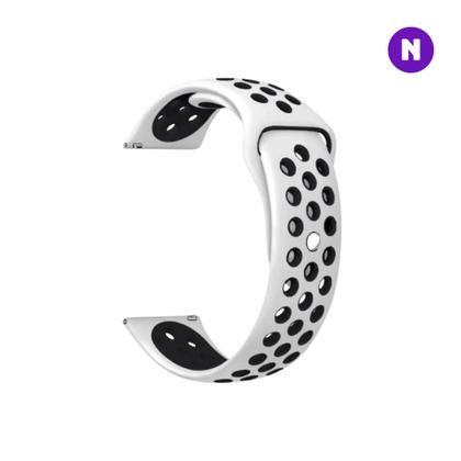 Imagem de NERDCASE, Pulseira NK de Silicone, Compatível com Samsung Galaxy Watch, Pino 20mm, Branca e Preta