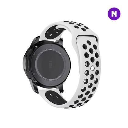 Imagem de NERDCASE, Pulseira NK de Silicone, Compatível com Samsung Galaxy Watch, Pino 20mm, Branca e Preta
