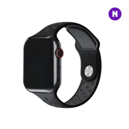 Imagem de NERDCASE, Pulseira NK Furadinha Compatível Apple Watch, 38/40/41mm, Preto/Cinza