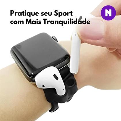 Imagem de NERDCASE, Suporte para Fones, Pulseira Smartwatch, Silicone Preto