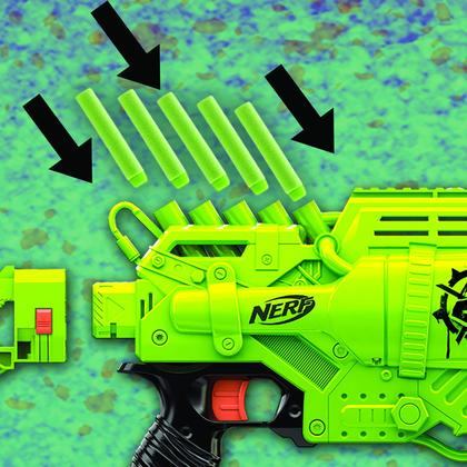 Imagem de NERF Zombie Strike Ghoulgrinder Blaster - Roda giratória de 10-Dardos, 10 Dardos Oficiais de Elite de Ataque Zumbi - para crianças, adolescentes, adultos