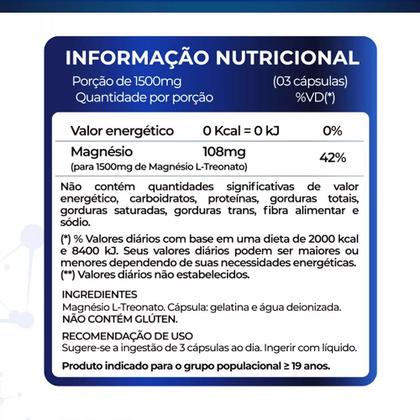 Imagem de Neuro brain magnesio l-treonato 500mg 90cps fitoprime