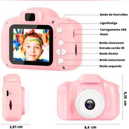 Imagem de New Camera Digital Infantil Fotos Voz Com Capa Anti Queda Jogos Cor Rosa