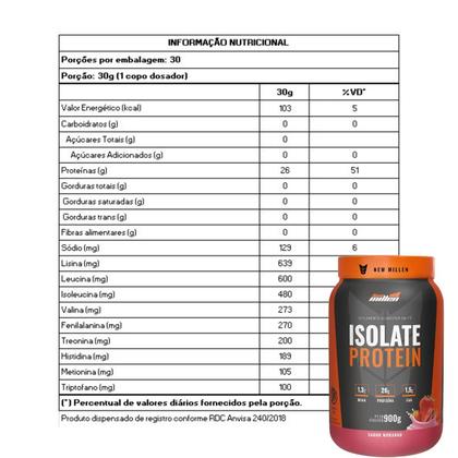 Imagem de New millen isolate protein, isolado 900g zero lactose morango