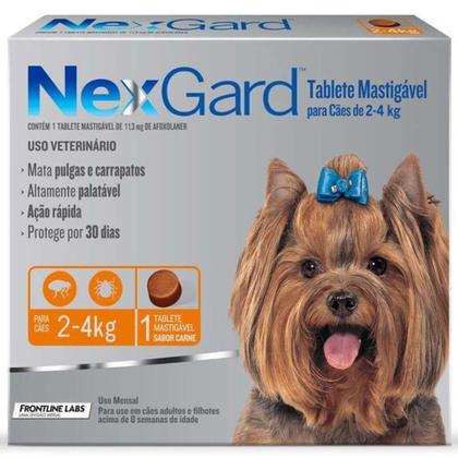 Imagem de NexGard 11,3 mg - Cães de 2 a 4 Kg cx com 1 tablete - Boehringer Ingelheim