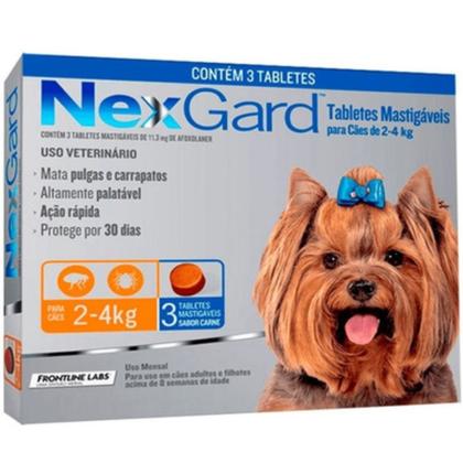 Imagem de Nexgard Antipulgas E Carrapatos 2 a 4 Kg com 3 comprimidos