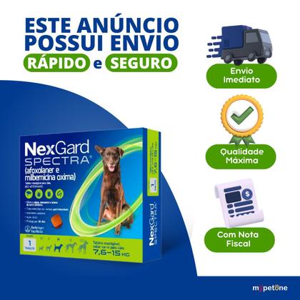 Imagem de NexGard Spectra para Cães de 7,6 a 15 Kg - 1 Tablete